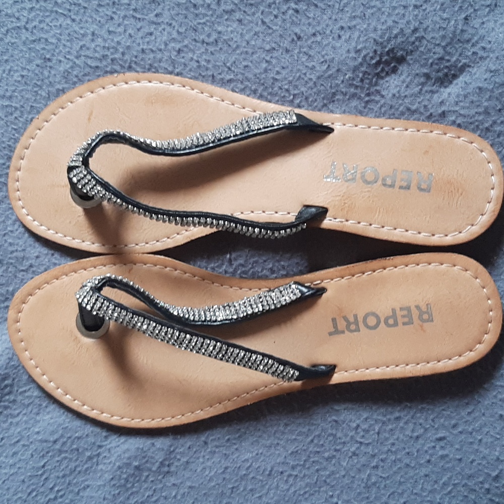 REPORT Thong Rhinestone Sandal NEW 7.5